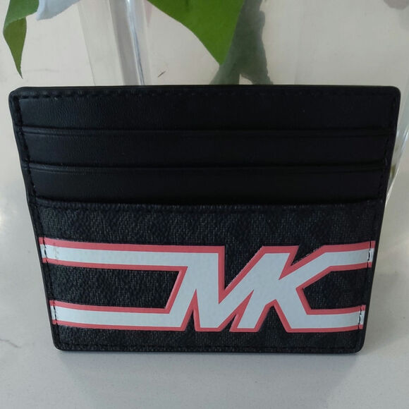 Michael Kors NWT Cooper Tall Card case Black Pink White Graphic Unique 4x3.25 in - Picture 2 of 7